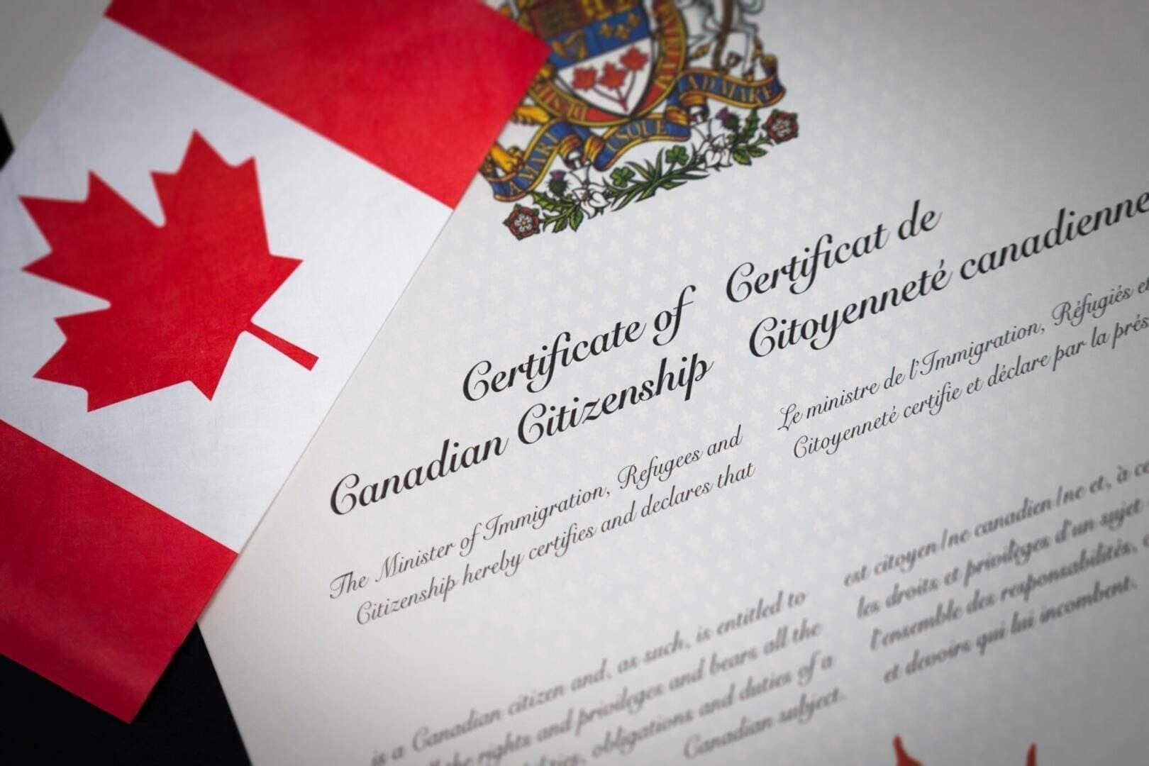 Canadian citizenship document.